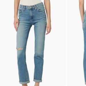 Husdon Nico Straight Leg Distressed Ankle Jeans - Size 27